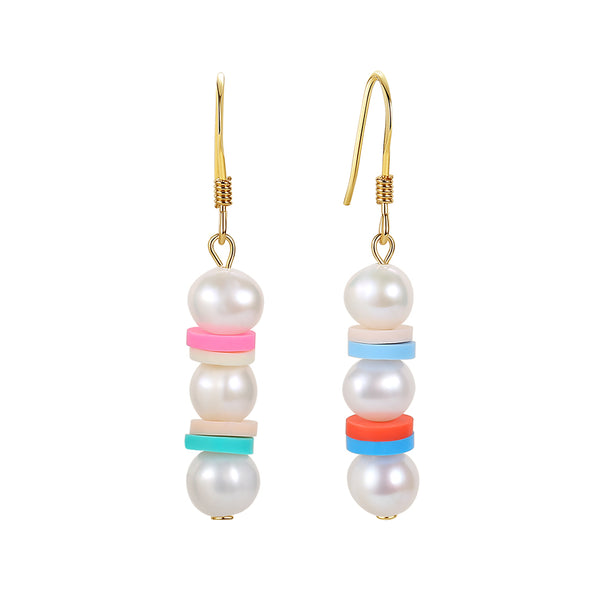 FE1777 925 Sterling Silver Freshwater Pearl Dangle Earring