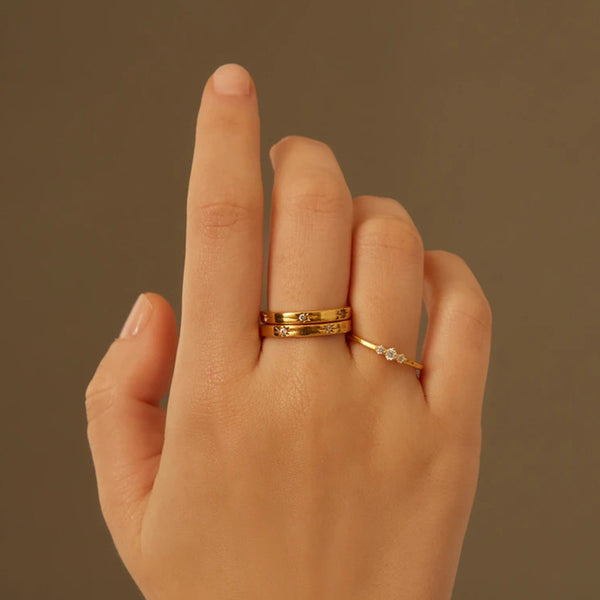 FJ0460 925 Sterling Silver Topaz Gold Cubic Zircon Ring