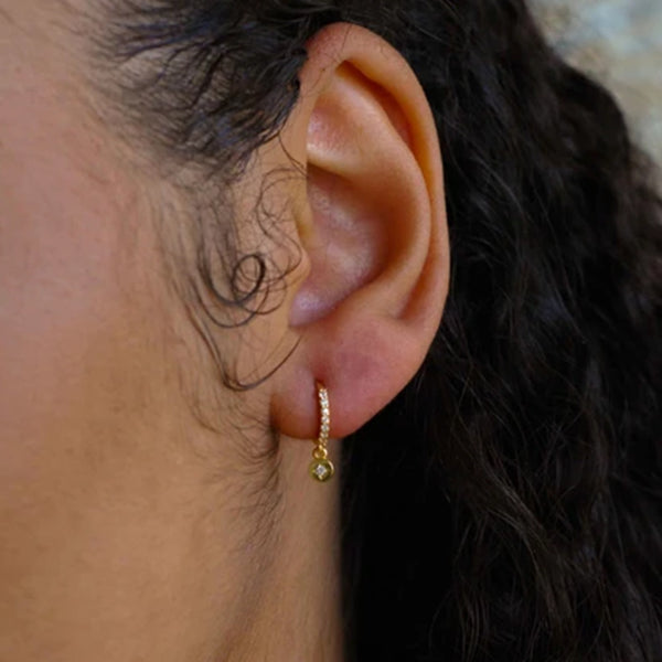 FE0933 925 Sterling Silver Disc Hoop Earrings