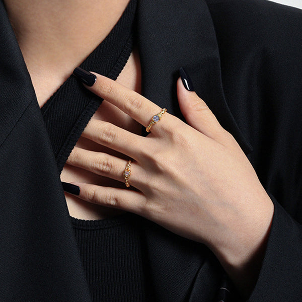 S925 RHJ1017 Cubic Zirconia Open Ring