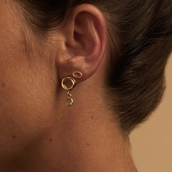 FE1607 925 Sterling Silver Square Stone Dangle Stud Earrings