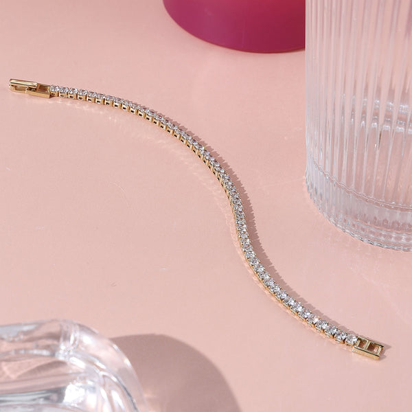 FS0300 925 Sterling Silver Tennis Deluxe Bracelet
