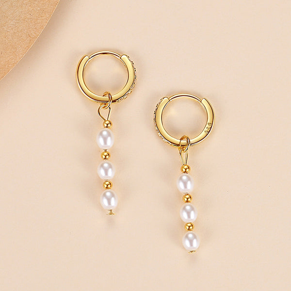 FE1721 925 Sterling Silver Baroque Pearl Earrings