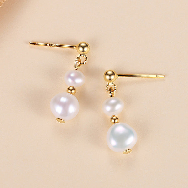 FE1716 925 Sterling Silver Baroque Pearl Earrings