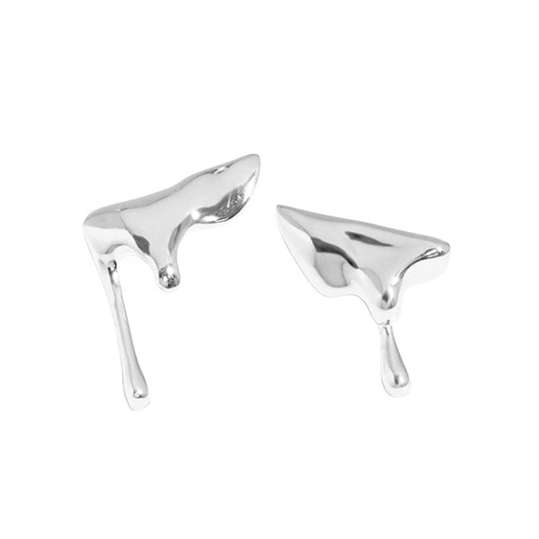 RHE1084 925 Sterling Silver Lava Irregular Stud Earring