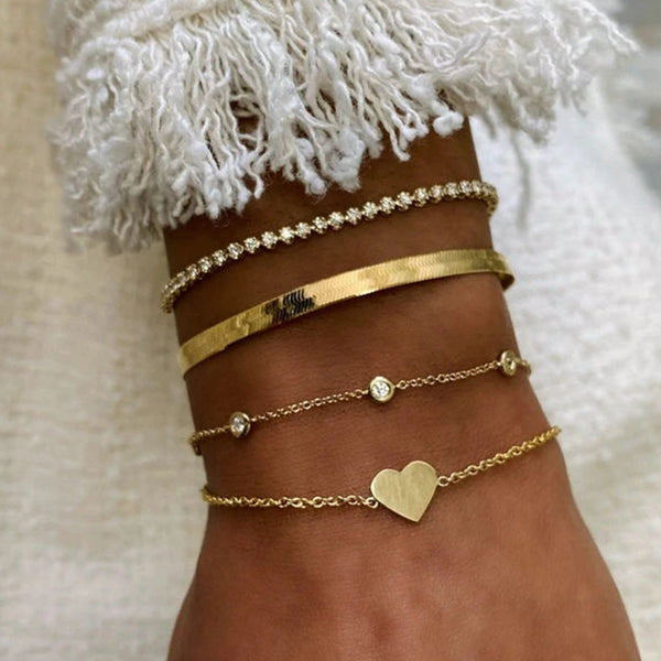 FS0183 925 Sterling Silver Single Heart Bracelet