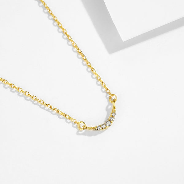 FX0307 925 Sterling Silver Crescent Necklace