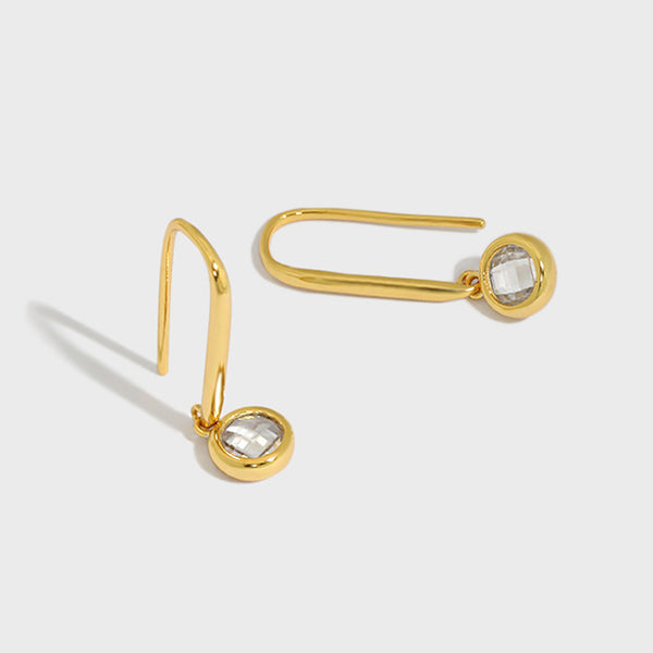 RHE1043 U Shape CZ Thread Earring