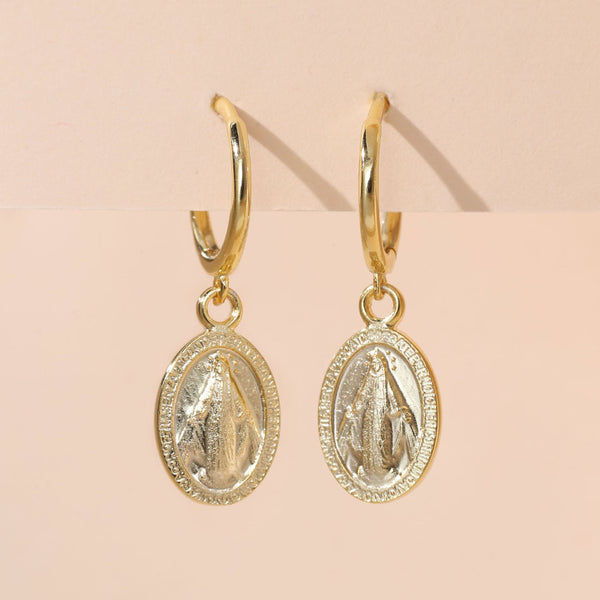 YHE0114 925 Sterling Silver Santa Maria Coin Dangle Earring