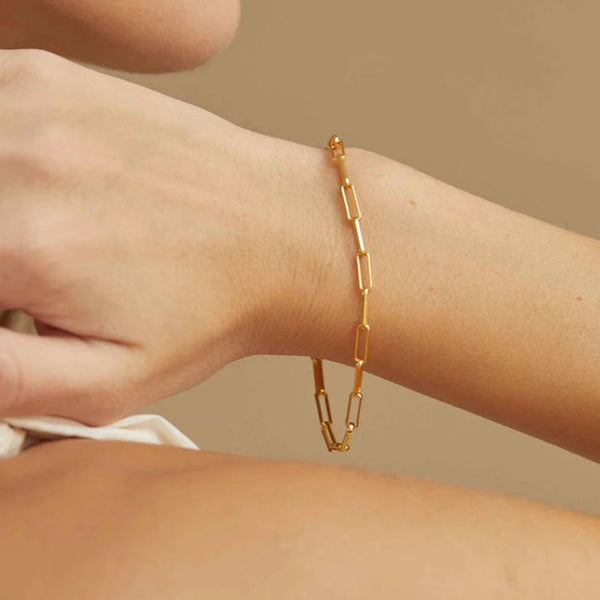 FS0178 925 Sterling Silver Long Link Bracelet