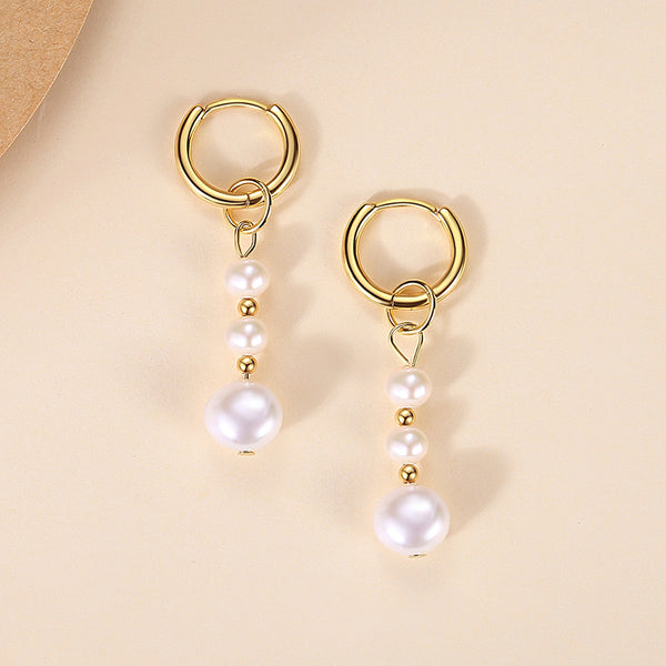 FE1705 925 Sterling Silver Natural Pearl Earrings