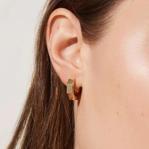 FE1328 925 Sterling Silver Hardware Hoop Earrings