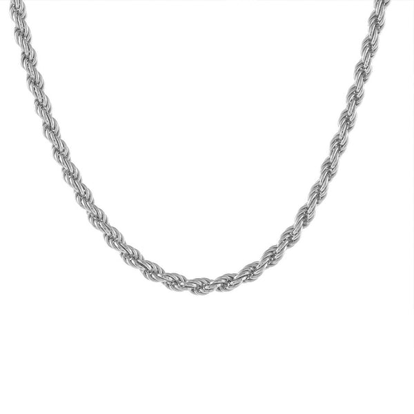 FX0381_40 925 Sterling Silver High Polish Rope Chain Necklace
