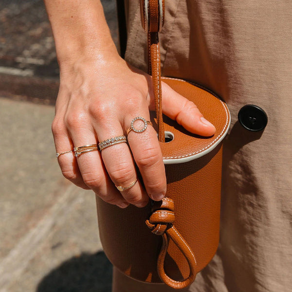FJ0330 925 Sterling Silver Circle Zircon Ring