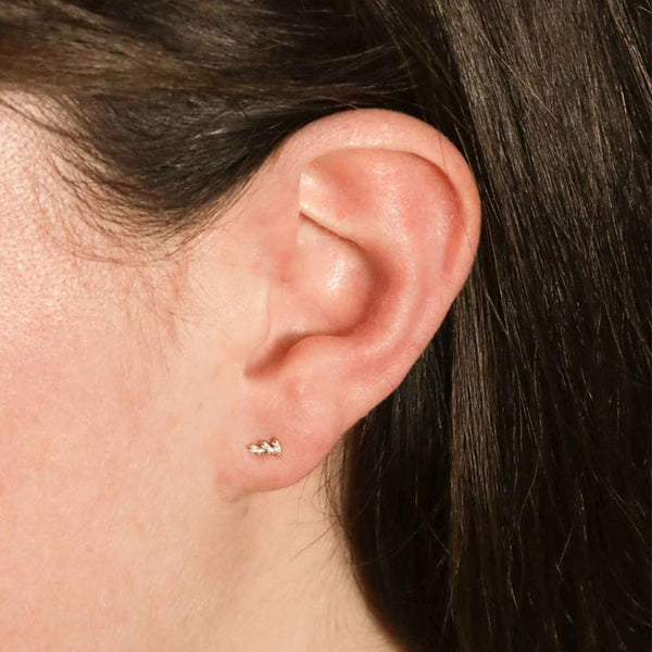 FE1411 925 Sterling Silver Zircon Stud Earrings