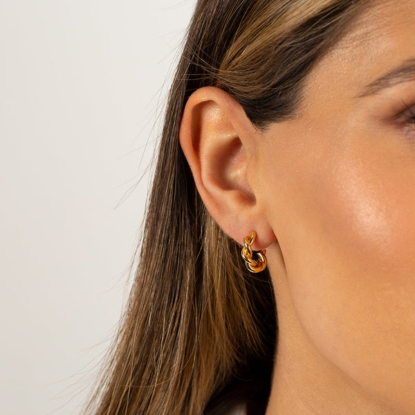 FE1998 925 Sterling Silver Classic Twist Open Half Hoop Earrings