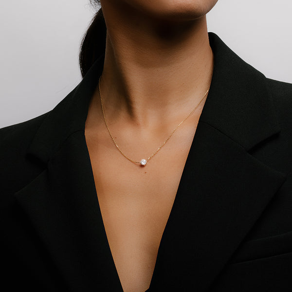 FX0705 925 Sterling Silver Shining Cubic Zirconia Necklace