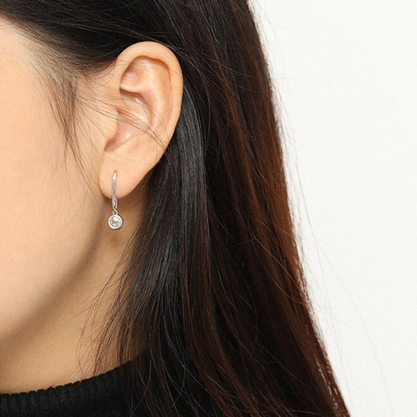 RHE1043 U Shape CZ Thread Earring