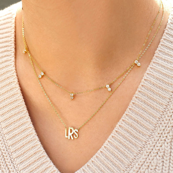 FX0882 925 Sterling Silver High Grade Cubic Zirconia Necklaces