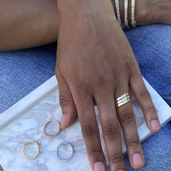 FJ0382 925 Sterling Silver Wave Gold Ring