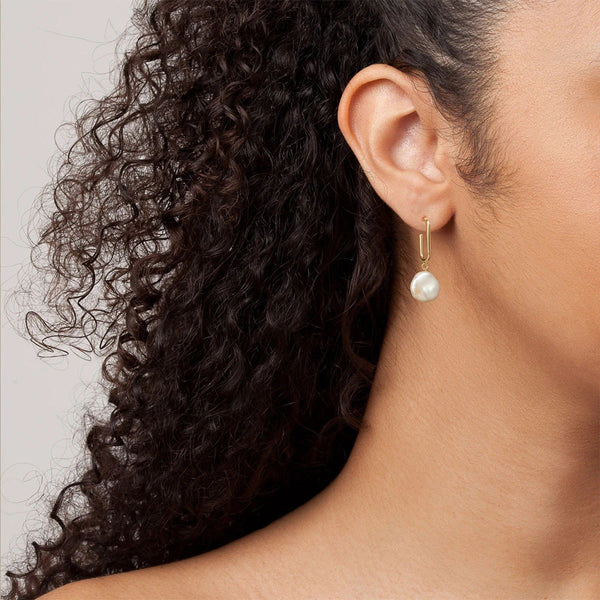 FE0942 925 Sterling Silver Pearl Drop Earrings