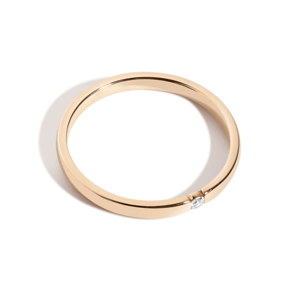 FJ0300 925 Sterling Silver Single Zircon Ring