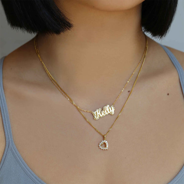 FX0671 925 Sterling Silver CZ Heart Pendant Necklace