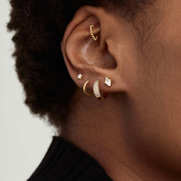 FE1838 925 Sterling Silver Mini Zirconia Kite Stud Earring