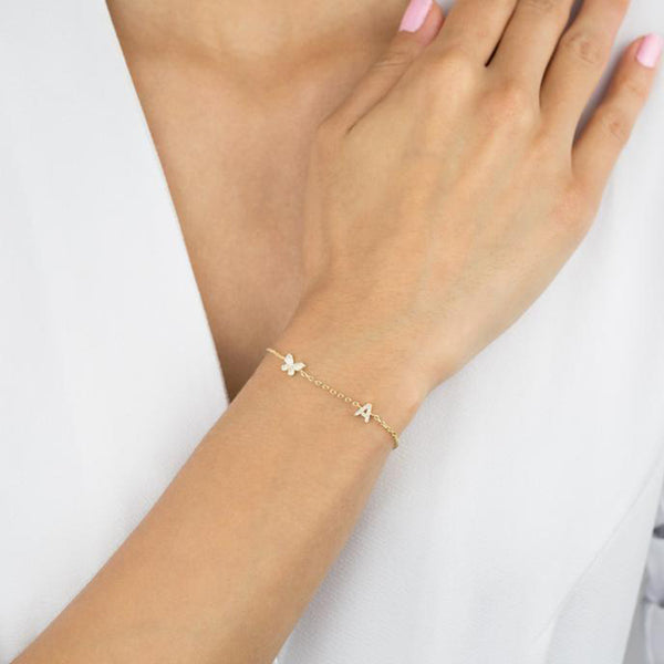 FS0130 925 Sterling Silver Butterfly CZ Bracelet