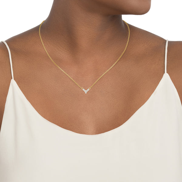 FX0633 925 Sterling Silver Cubic Zircon Pendant Necklace