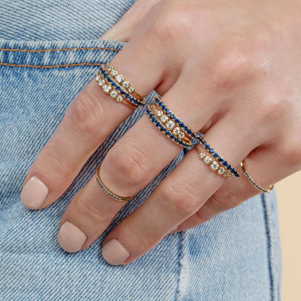 FJ0361 925 Sterling Silver Zircon Band Rings