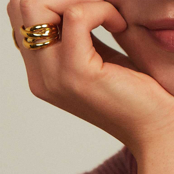 FJ0488 925 Sterling Silver Double Cross Ring