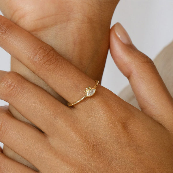 FJ0512 925 Sterling Silver Single White Zircon Ring