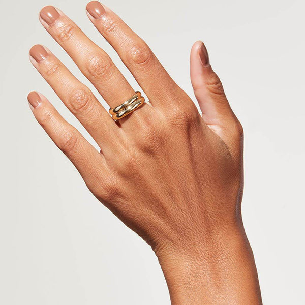 FJ0507 925 Sterling Silver Double Band Fashionable Ring