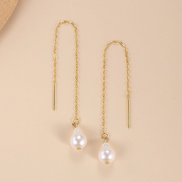 FE1724 925 Sterling Silver Natural Pearl Earrings