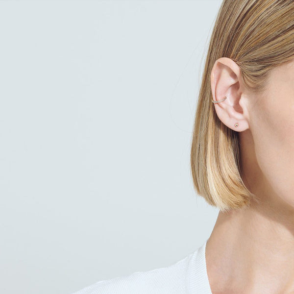 FE1410 925 Sterling Silver Pave Zircon Earrings Cuff