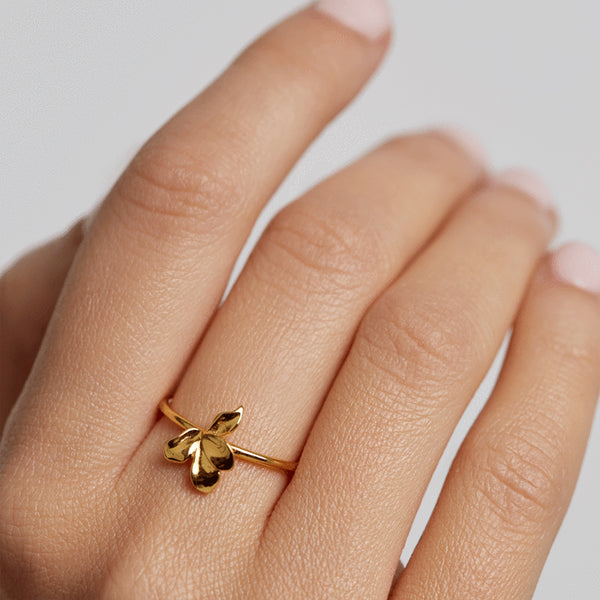 FJ0374 925 sterling silver Jasmine Gold Ring