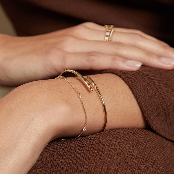 FS0306 925 Sterling Silver Dainty High Polish Women Bangle