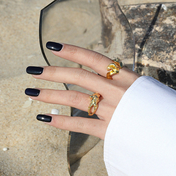 RHJ1109 925 Sterling Silver Irregular Open Ring