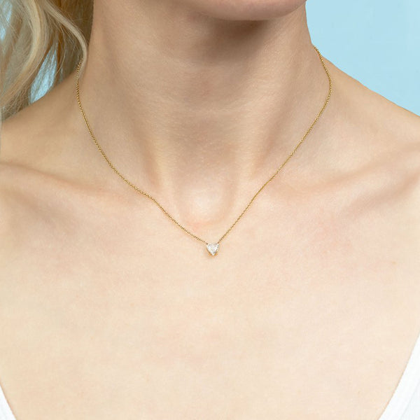 FX0421 925 Sterling Silver Heart Zircon Necklace