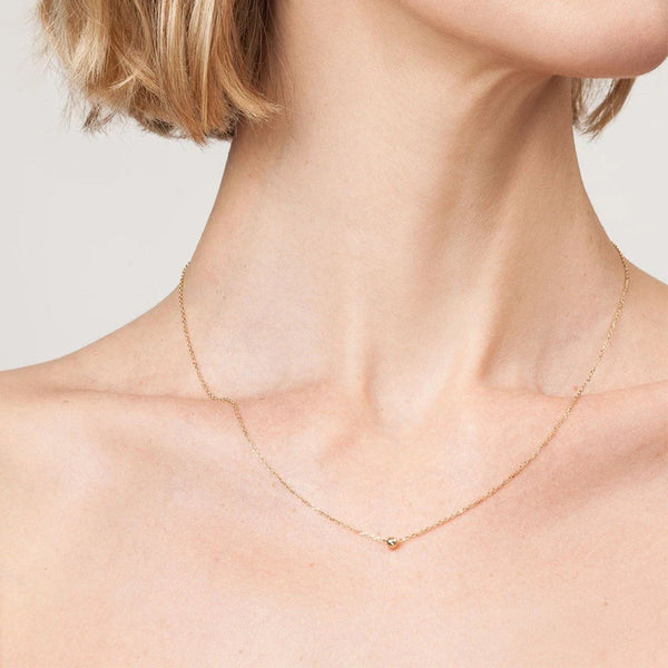 FX0546 925 Sterling Silver Gold Ball Pendant Necklace