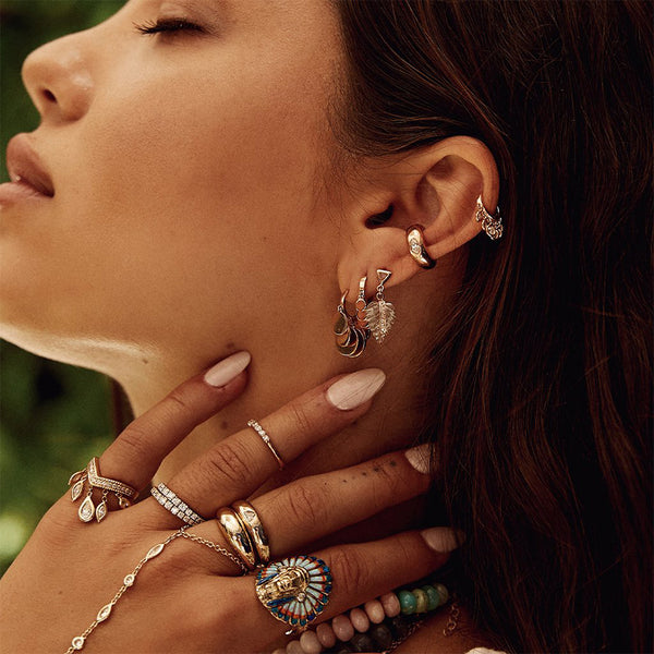 FJ0627 925 Sterling Silver V Band Teardrop CZ Ring