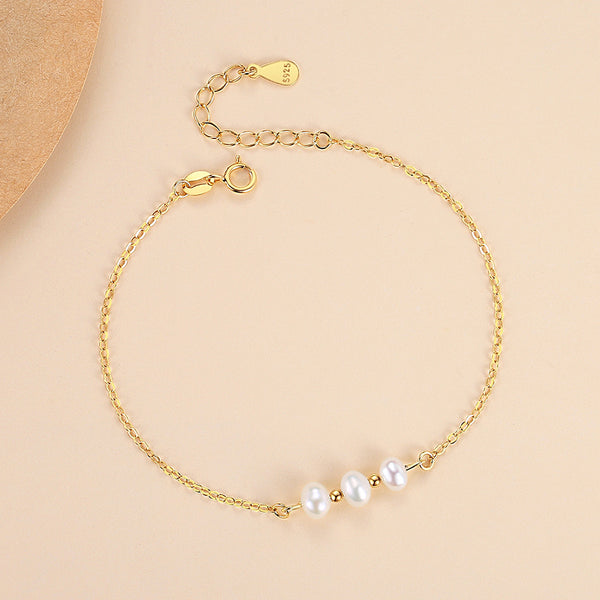 FS0242 925 Sterling Silver Freshwater Pearl Bracelets