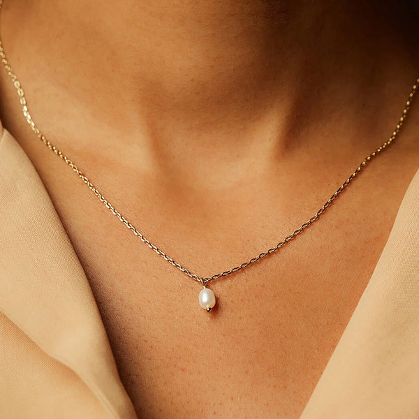 FX0361 925 Sterling Silver Mini Pearl Pendant Necklace