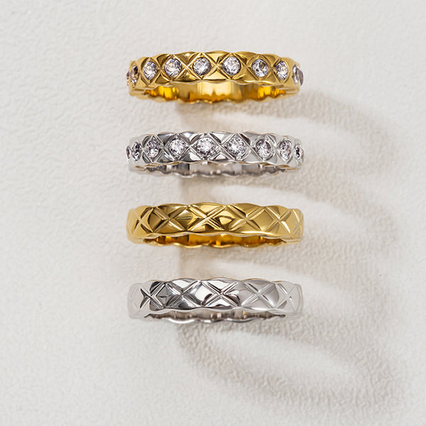 FJ0372 925 Sterling Silver Thick Rings With Zircon