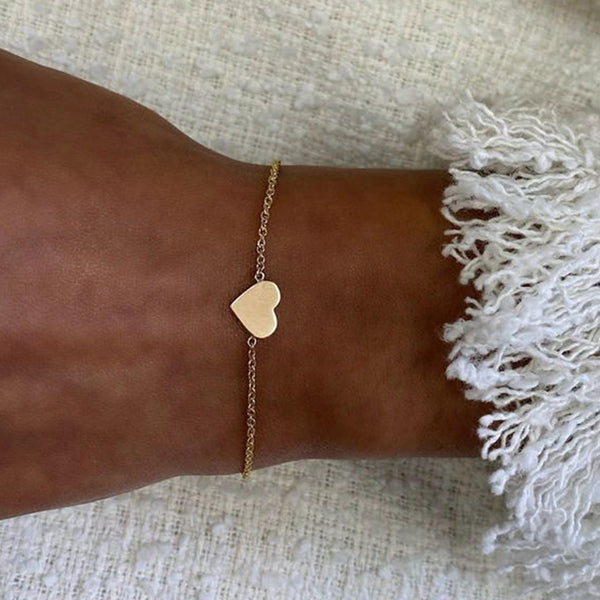 FS0183 925 Sterling Silver Single Heart Bracelet