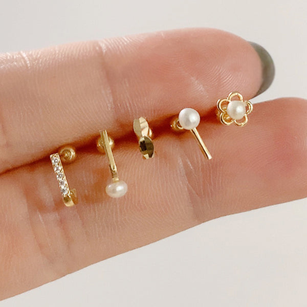 PE0087 925 Sterling Silver Grace Freshwater Pearl Women Stud Earrings