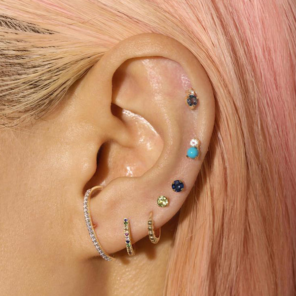 FE1553 925 Sterling Silver Birthstone Stud Earrings