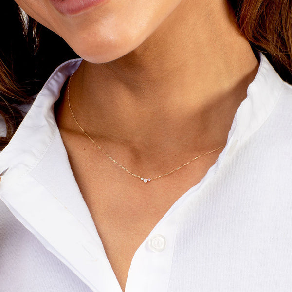 FX0662 925 Sterling Silver Opal Pendant Necklace