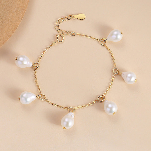 FS0239 925 Sterling Silver Fraeshwater Pearl Bracelets